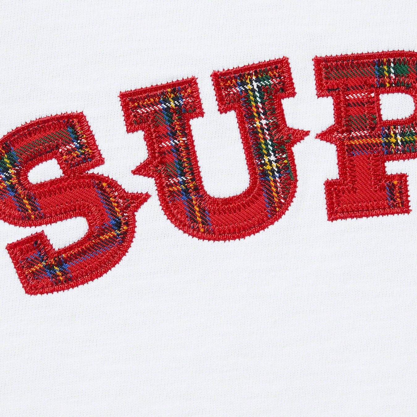 Plaid Appliqué S/S Top view 2